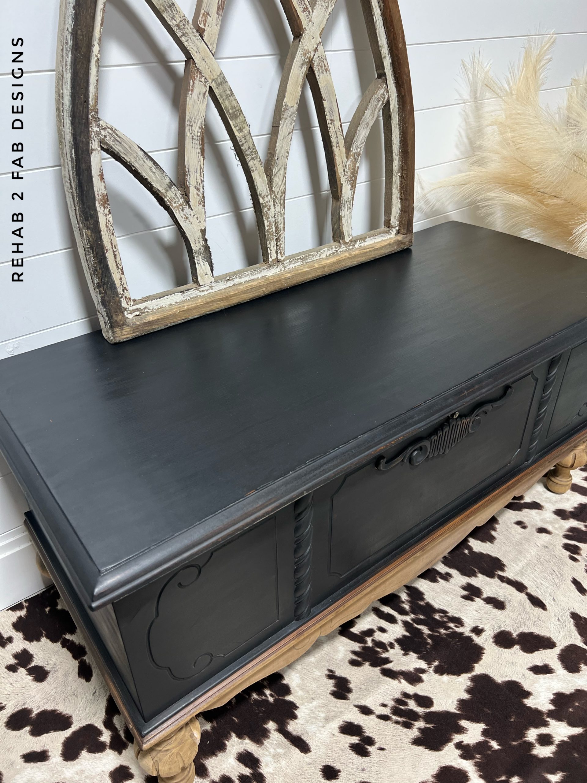Black Chalk Paint Furniture Makeover – Distressed Chest- Rustic farmhouse  look – Bliss Refurbished
